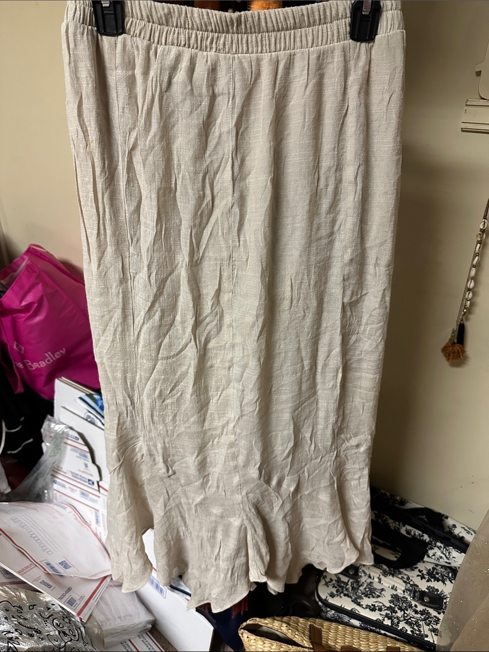 Apt. 9 Cream Maxi Skirt with Elastic Waistband